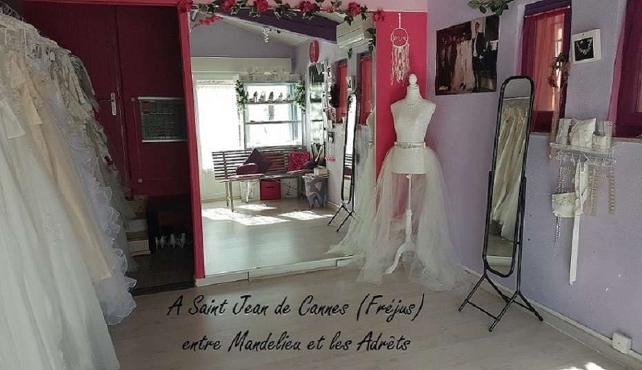 salon d'essayages de mariage en rose